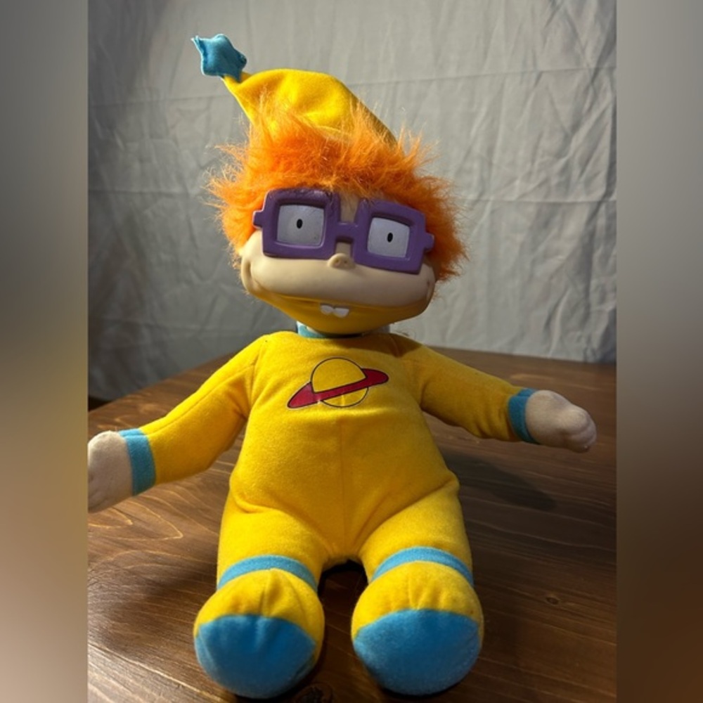 Vintage Viacom 1997 Rugrats Chuckie Finster 11" Plush Doll Toy Pajamas Bedtime